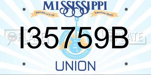 I35759B Mississippi License Plate