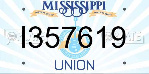 I357619 Mississippi License Plate