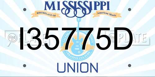 I35775D Mississippi License Plate