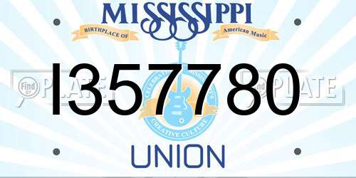 I357780 Mississippi License Plate