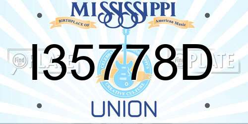 I35778D Mississippi License Plate