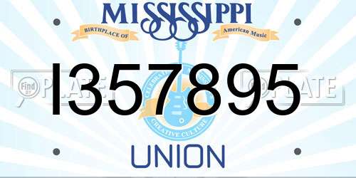 I357895 Mississippi License Plate