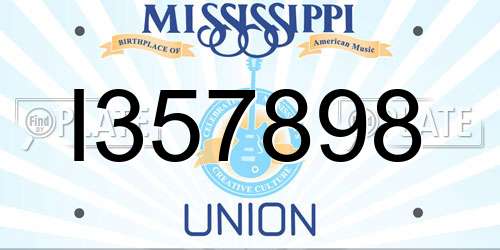 I357898 Mississippi License Plate