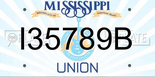 I35789B Mississippi License Plate