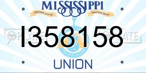 I358158 Mississippi License Plate