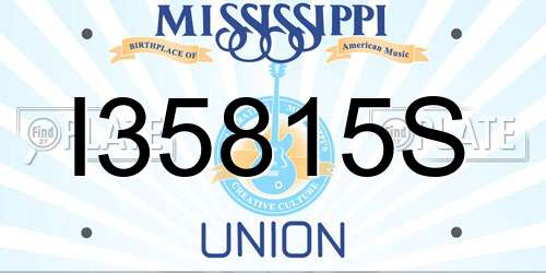 I35815S Mississippi License Plate