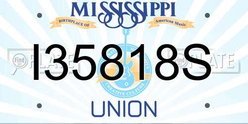 I35818S Mississippi License Plate