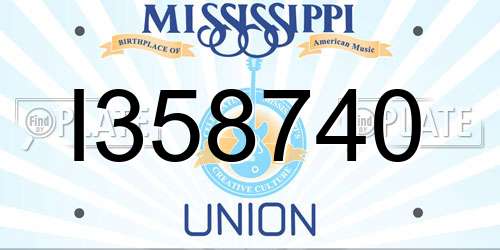 I358740 Mississippi License Plate