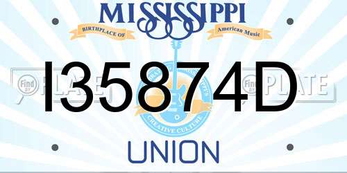 I35874D Mississippi License Plate