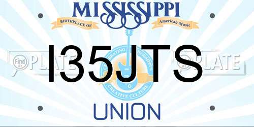 I35JTS Mississippi License Plate