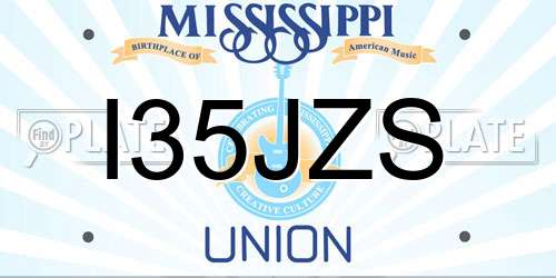 I35JZS Mississippi License Plate