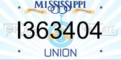 I363404 Mississippi License Plate