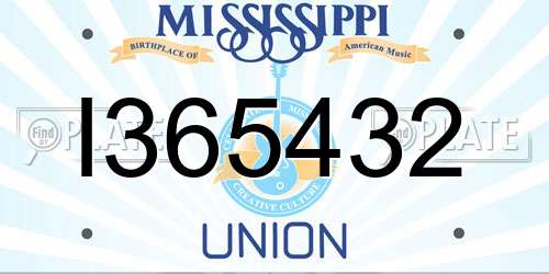 I365432 Mississippi License Plate