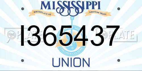 I365437 Mississippi License Plate
