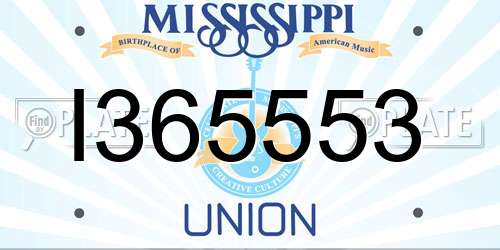 I365553 Mississippi License Plate
