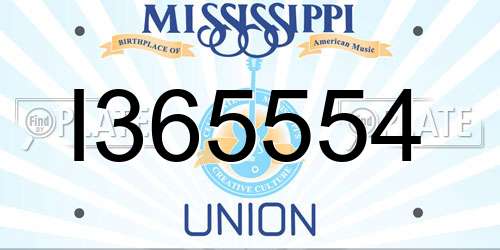 I365554 Mississippi License Plate