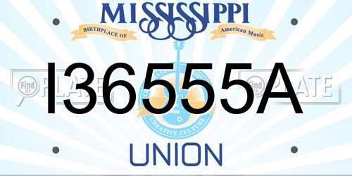 I36555A Mississippi License Plate