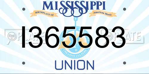 I365583 Mississippi License Plate