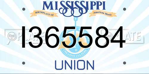 I365584 Mississippi License Plate