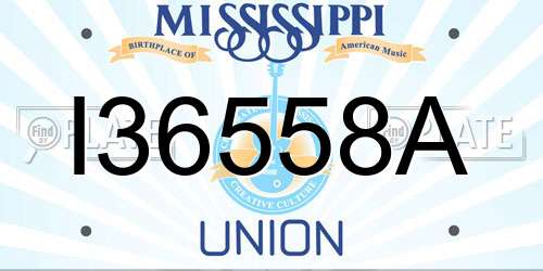 I36558A Mississippi License Plate