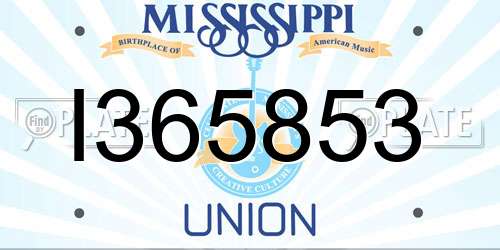 I365853 Mississippi License Plate
