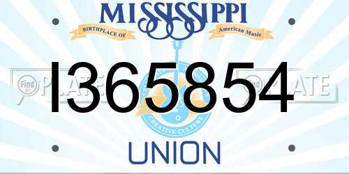 I365854 Mississippi License Plate