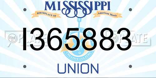 I365883 Mississippi License Plate