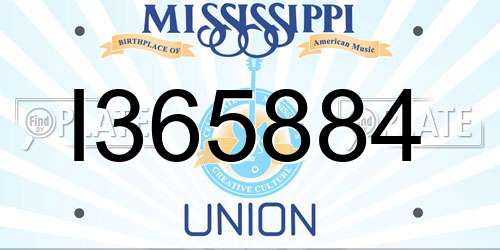 I365884 Mississippi License Plate