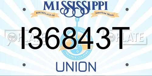 I36843T Mississippi License Plate