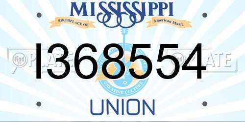 I368554 Mississippi License Plate