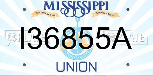 I36855A Mississippi License Plate