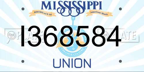 I368584 Mississippi License Plate