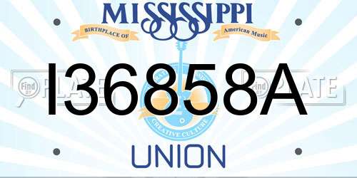 I36858A Mississippi License Plate