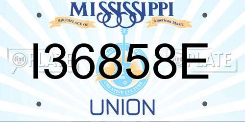 I36858E Mississippi License Plate
