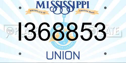 I368853 Mississippi License Plate