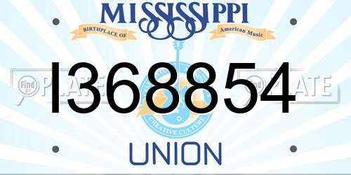 I368854 Mississippi License Plate