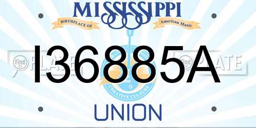 I36885A Mississippi License Plate