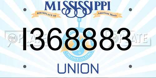 I368883 Mississippi License Plate