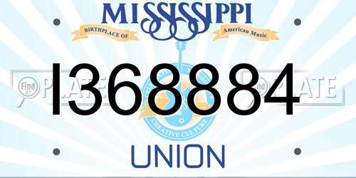 I368884 Mississippi License Plate
