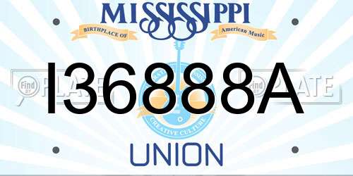 I36888A Mississippi License Plate