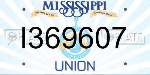 I369607 Mississippi License Plate
