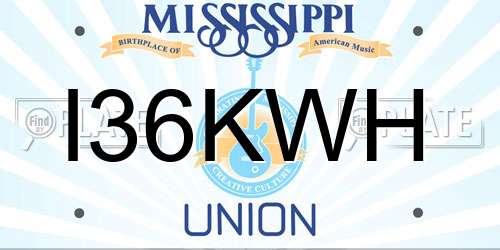 I36KWH Mississippi License Plate