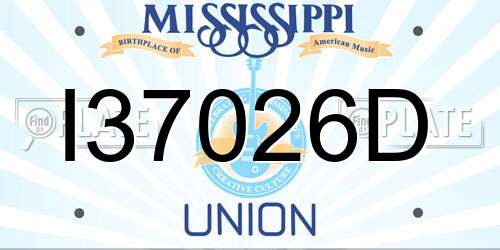I37026D Mississippi License Plate