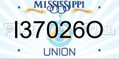 I37026O Mississippi License Plate