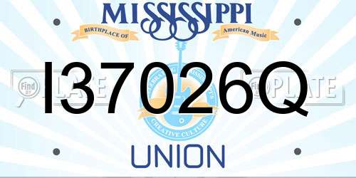 I37026Q Mississippi License Plate