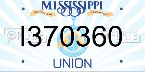 I370360 Mississippi License Plate