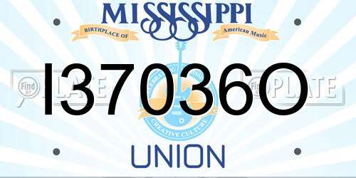 I37036O Mississippi License Plate