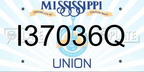I37036Q Mississippi License Plate