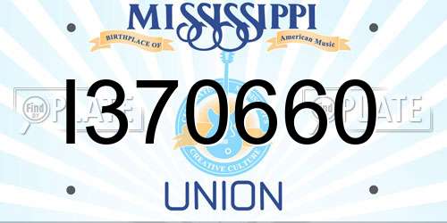 I370660 Mississippi License Plate