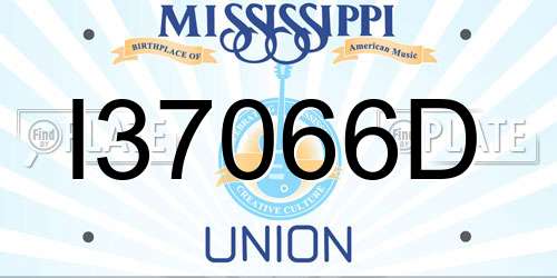 I37066D Mississippi License Plate